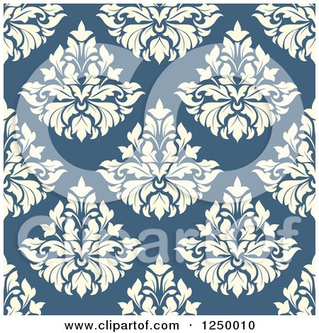 Clipart of a Seamless Background Pattern of Damask - Royalty Free Vector Illustration by Vector Tradition SM