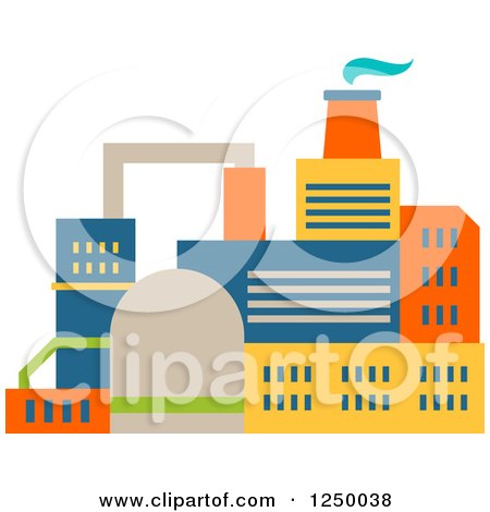 Clipart of a Colorful Factory - Royalty Free Vector Illustration by Vector Tradition SM