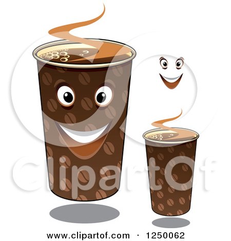 Clipart of Take out Coffee Cup Characters - Royalty Free Vector Illustration by Vector Tradition SM