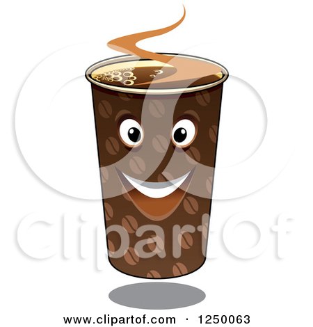 Clipart of a Take out Coffee Cup Character - Royalty Free Vector Illustration by Vector Tradition SM