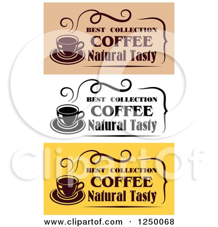 Clipart of Best Collection Coffee Natural Tasty - Royalty Free Vector Illustration by Vector Tradition SM