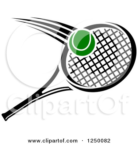 Clipart of a Tennis Ball and Racket - Royalty Free Vector Illustration by Vector Tradition SM
