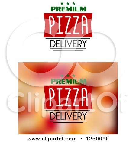 Clipart of Pizza Delivery Text - Royalty Free Vector Illustration by Vector Tradition SM