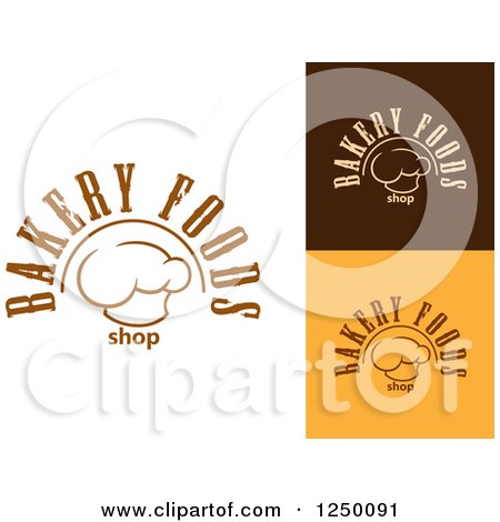 Clipart of Chef Hats with Bakery Foods Shop Text - Royalty Free Vector Illustration by Vector Tradition SM