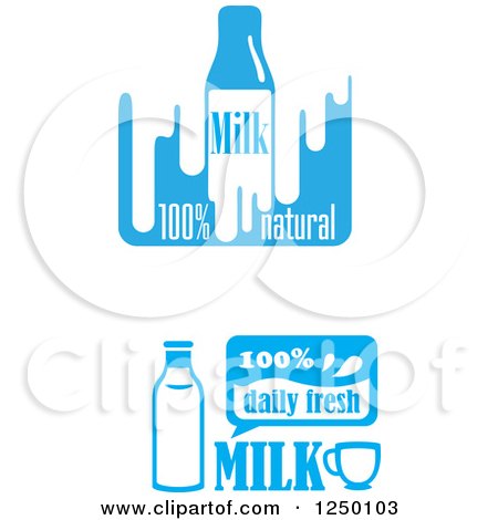 Clipart of Blue Milk Designs - Royalty Free Vector Illustration by Vector Tradition SM
