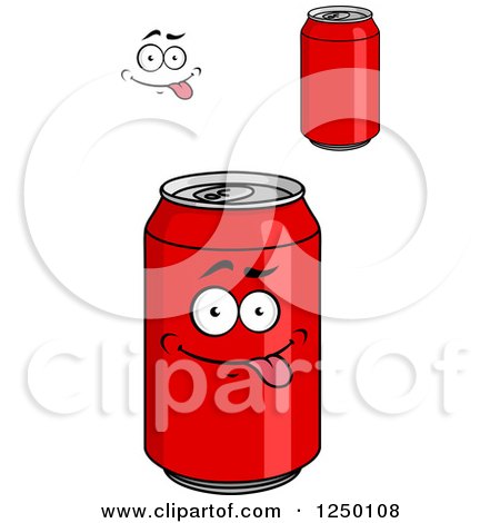 Clipart of Cola Can Characters - Royalty Free Vector Illustration by Vector Tradition SM