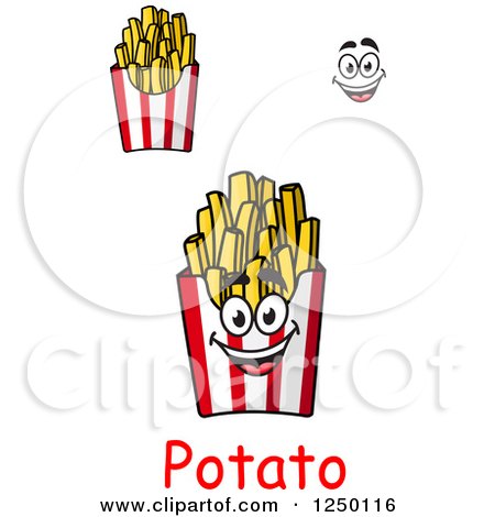 Clipart of Boxes of French Fries with Text - Royalty Free Vector Illustration by Vector Tradition SM