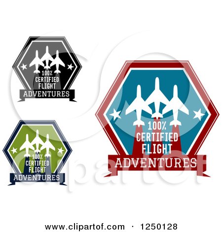 Clipart of Flight Adventures Signs - Royalty Free Vector Illustration by Vector Tradition SM