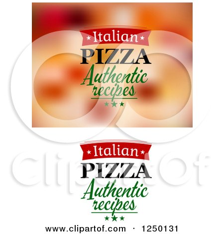 Clipart of Italian Pizza Authentic Recipes Text - Royalty Free Vector Illustration by Vector Tradition SM