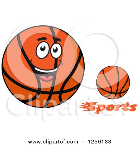 Clipart of Basketballs and Sports Text - Royalty Free Vector Illustration by Vector Tradition SM