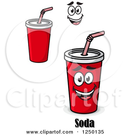 Clipart of Fountain Soda Cups with Text - Royalty Free Vector Illustration by Vector Tradition SM