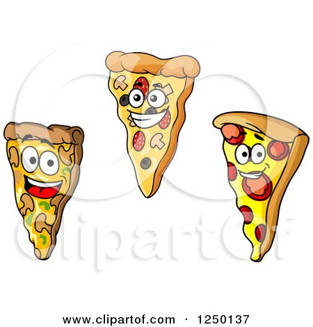Clipart of Pizza Characters - Royalty Free Vector Illustration by Vector Tradition SM