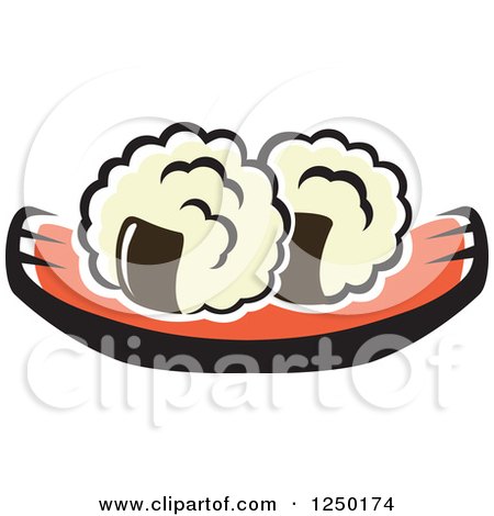 Clipart of Sushi and Rice - Royalty Free Vector Illustration by Vector Tradition SM