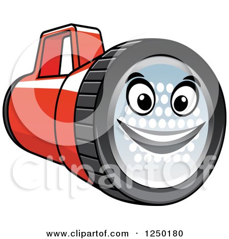 Clipart of a Flashlight Character - Royalty Free Vector Illustration by Vector Tradition SM
