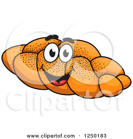 Clipart of a Plaited Bread Character - Royalty Free Vector Illustration by Vector Tradition SM
