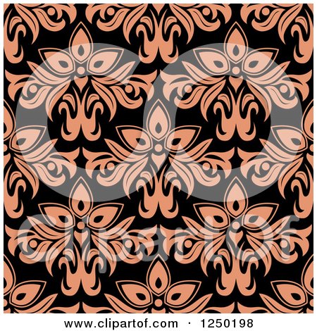 Clipart of a Seamless Background Pattern of Floral - Royalty Free Vector Illustration by Vector Tradition SM