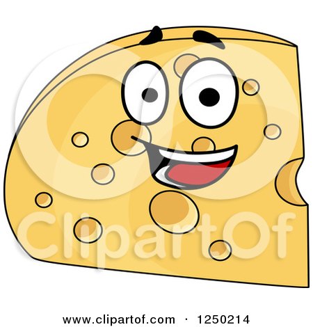 Clipart of a Happy Cheese Wedge - Royalty Free Vector Illustration by Vector Tradition SM