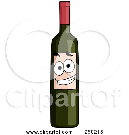 Clipart of a Wine Bottle Character - Royalty Free Vector Illustration by Vector Tradition SM