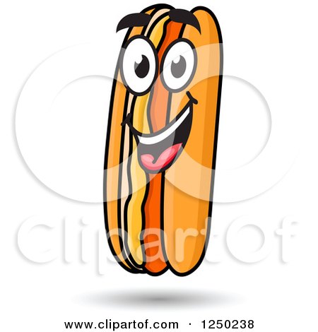 Clipart of a Hot Dog Character - Royalty Free Vector Illustration by Vector Tradition SM