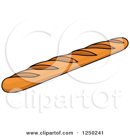 Clipart of a Baguette Bread - Royalty Free Vector Illustration by Vector Tradition SM