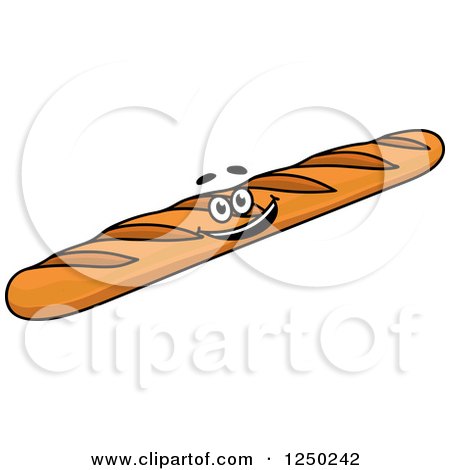Clipart of a Baguette Bread - Royalty Free Vector Illustration by Vector Tradition SM