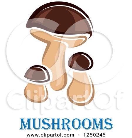 Clipart of Mushrooms with Text - Royalty Free Vector Illustration by Vector Tradition SM