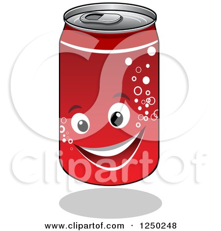 Clipart of a Soda Cola Can Character - Royalty Free Vector Illustration by Vector Tradition SM