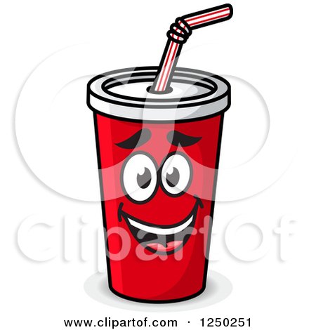 Clipart of a Fountain Soda Cup Character - Royalty Free Vector Illustration by Vector Tradition SM