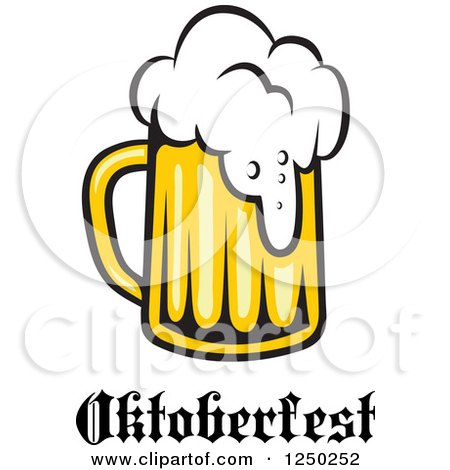 Clipart of a Beer with Oktoberfest Text - Royalty Free Vector Illustration by Vector Tradition SM