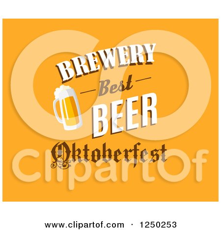 Clipart of a Mug with Brewery Best Beer Oktoberfest Text - Royalty Free Vector Illustration by Vector Tradition SM
