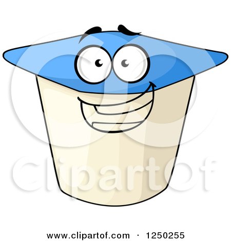 Clipart of a Yogurt Cup Character - Royalty Free Vector Illustration by Vector Tradition SM