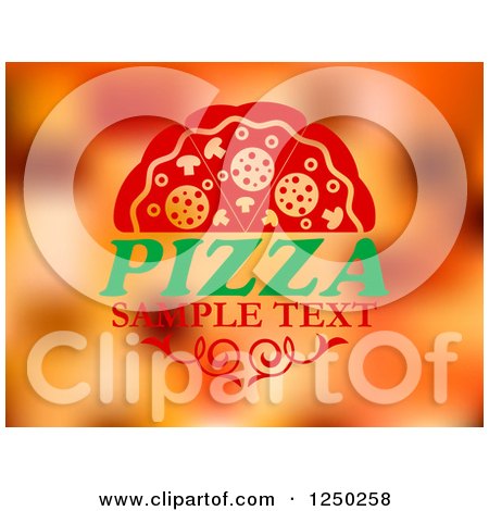 Clipart of a Pizza and Sample Text - Royalty Free Vector Illustration by Vector Tradition SM