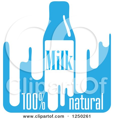 Clipart of a Blue Natural Milk Design - Royalty Free Vector Illustration by Vector Tradition SM