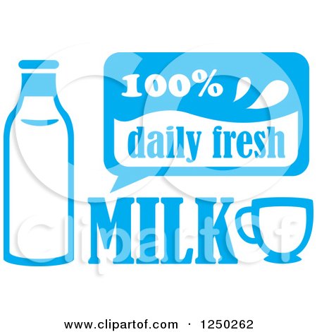 Clipart of a Blue Daily Fresh Milk Design - Royalty Free Vector Illustration by Vector Tradition SM