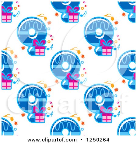 Clipart of a Seamless Background Pattern of Birthday Number 9 - Royalty Free Vector Illustration by Vector Tradition SM