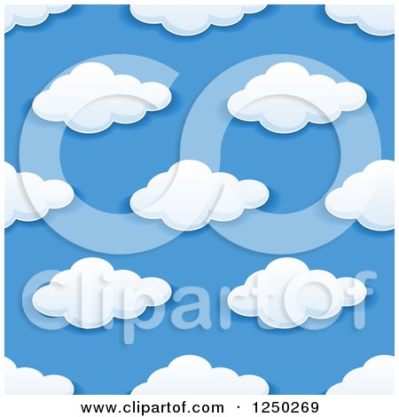 Clipart of a Seamless Background Pattern of Clouds - Royalty Free Vector Illustration by Vector Tradition SM