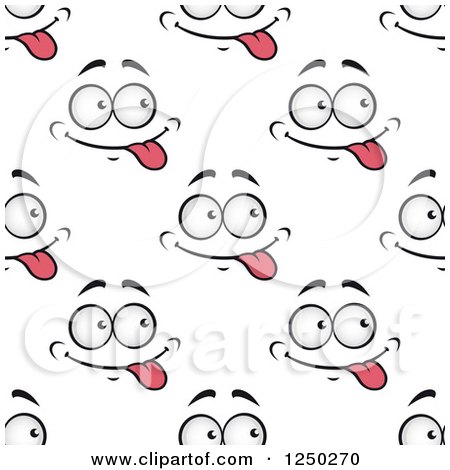 Clipart of a Seamless Background Pattern of Goofy Faces - Royalty Free Vector Illustration by Vector Tradition SM