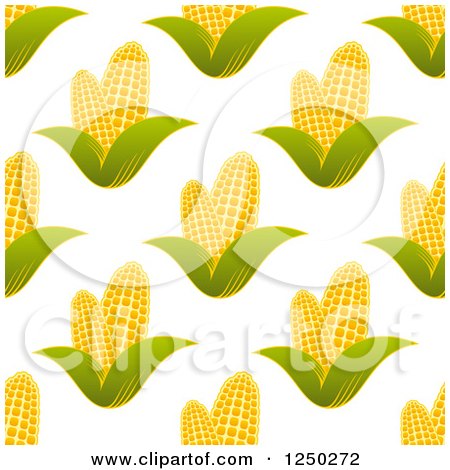 Clipart of a Seamless Background Pattern of Corn on the Cob - Royalty Free Vector Illustration by Vector Tradition SM