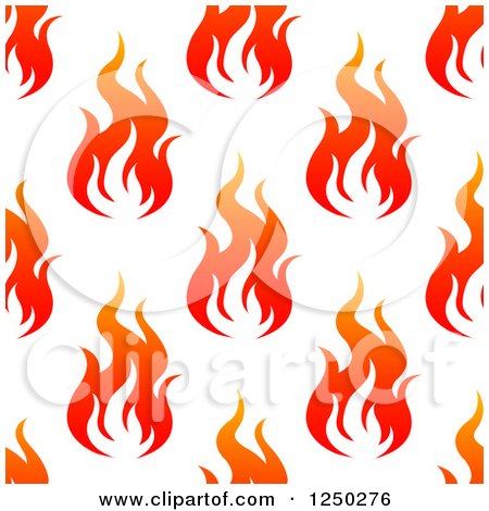 Clipart of a Seamless Background Pattern of Red Flames - Royalty Free Vector Illustration by Vector Tradition SM