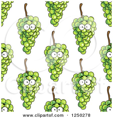 Clipart of a Seamless Background Pattern of Green Grapes - Royalty Free Vector Illustration by Vector Tradition SM