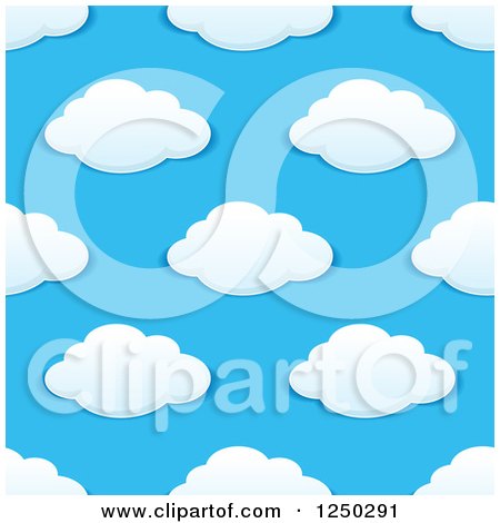 Clipart of a Seamless Background Pattern of Clouds - Royalty Free Vector Illustration by Vector Tradition SM
