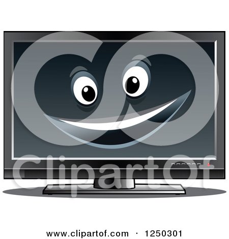Clipart of a Tv or Computer Screen Character - Royalty Free Vector Illustration by Vector Tradition SM