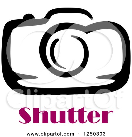 Clipart of a Camera with Shutter Text - Royalty Free Vector Illustration by Vector Tradition SM