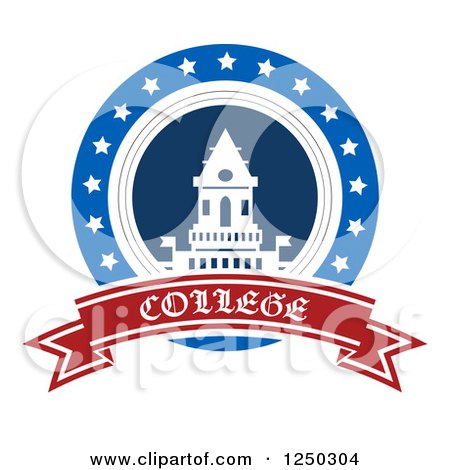 Clipart of a College Design with Text - Royalty Free Vector Illustration by Vector Tradition SM