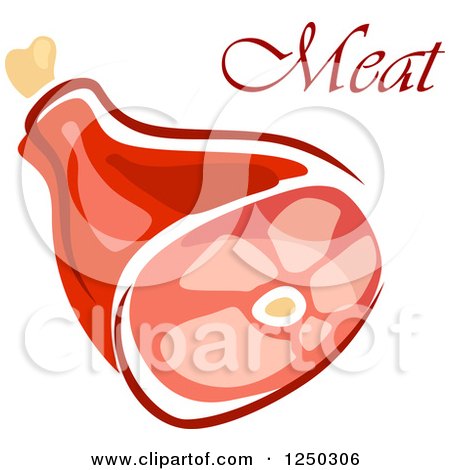 Clipart of a Meat Text and a Leg - Royalty Free Vector Illustration by Vector Tradition SM