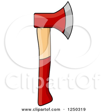 Clipart of a Red Axe - Royalty Free Vector Illustration by Vector Tradition SM