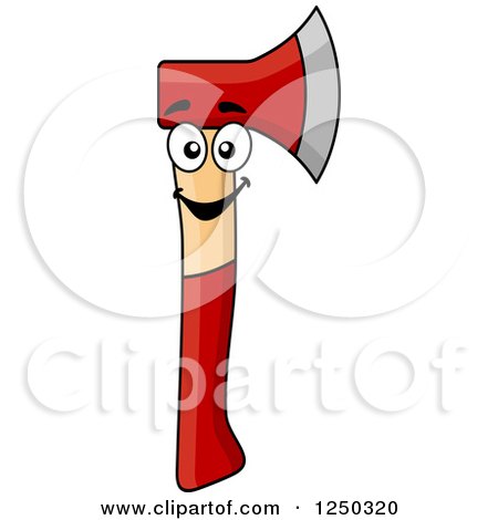 Clipart of a Red Axe Character - Royalty Free Vector Illustration by Vector Tradition SM