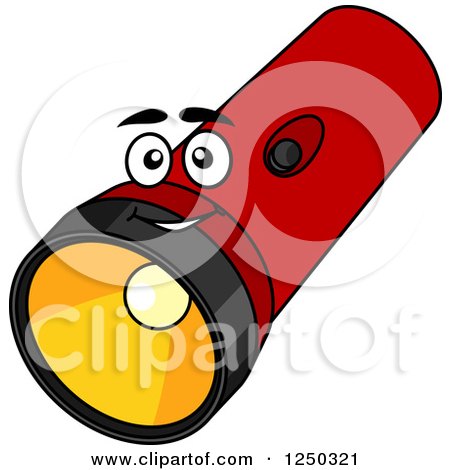 Clipart of a Flashlight Character - Royalty Free Vector Illustration by Vector Tradition SM