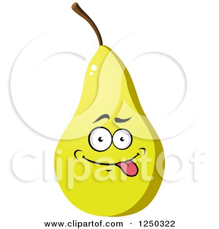Clipart of a Yellow Pear Character - Royalty Free Vector Illustration by Vector Tradition SM