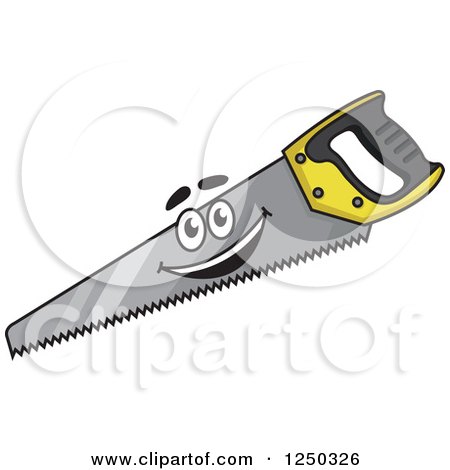 Clipart of a Saw Character - Royalty Free Vector Illustration by Vector Tradition SM